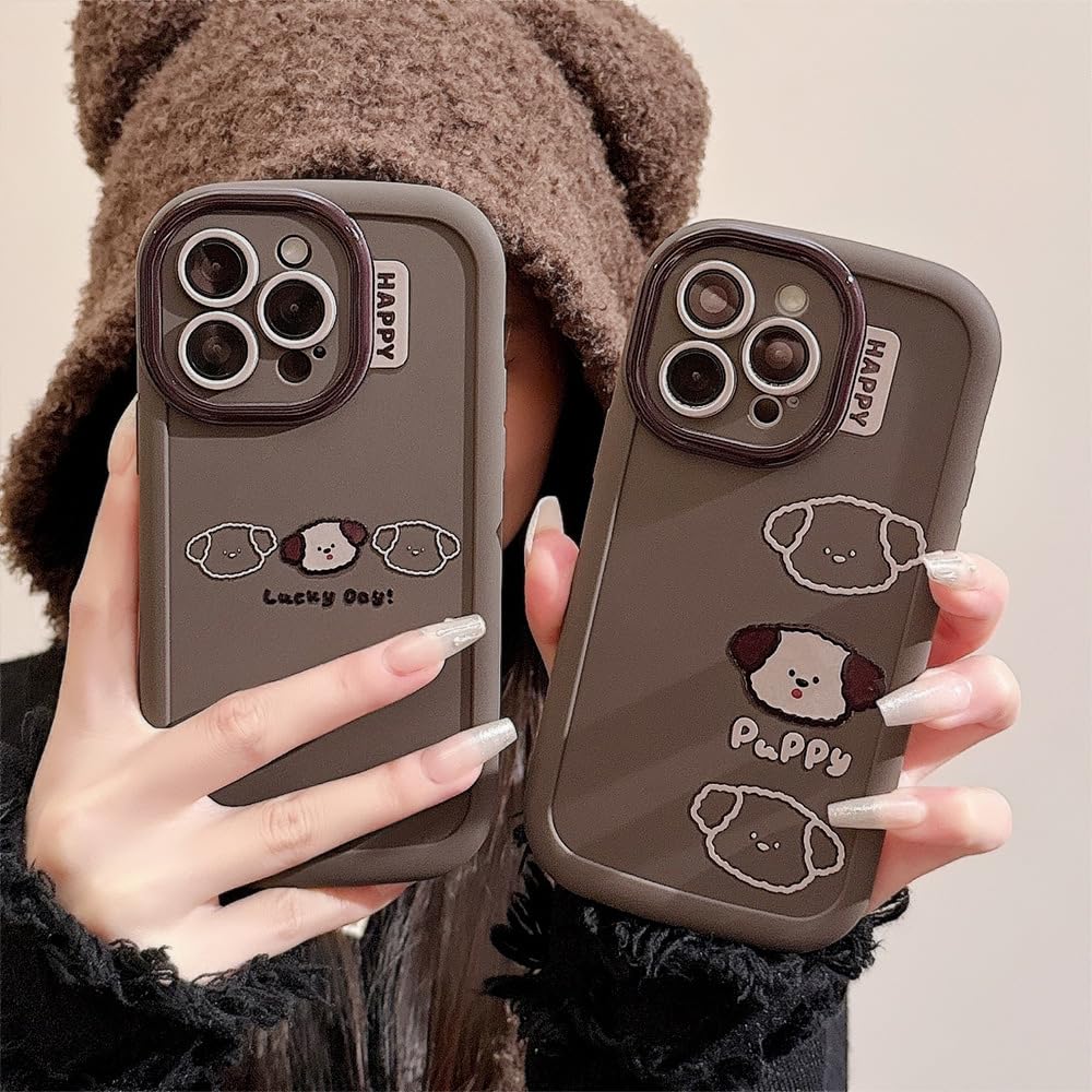 Amazon.co.jp: LUCKCOF ケース For iPhone 15 可愛い 韓国 イヌ 犬
